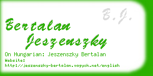 bertalan jeszenszky business card